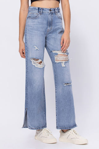 Logan High Rise Mom Jean w/ Side Slit | Hidden