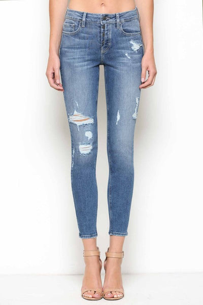 Hidden Jeans Mid-Rise Distressed Skinny Jeans - Thought Process Boutique